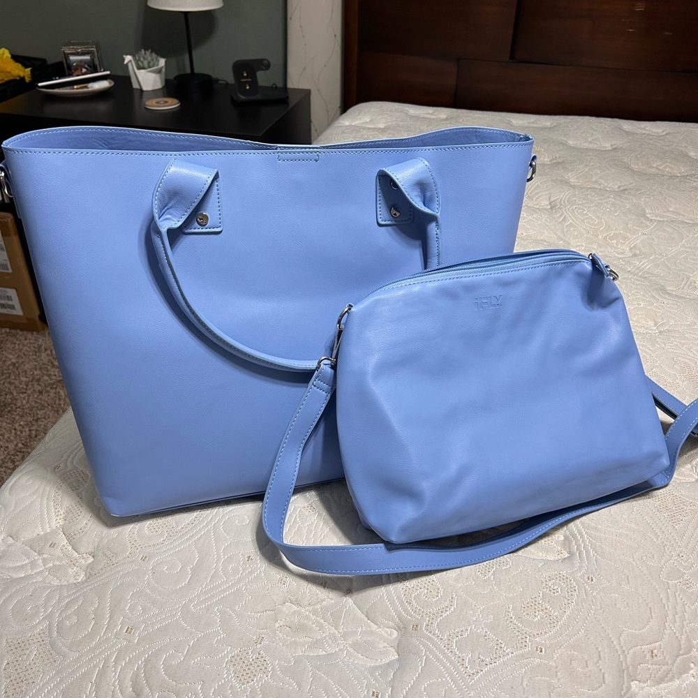 iFly Luggage Carry On Suitcase Weekender Bag Blue